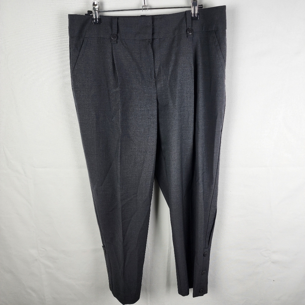 Trina Turk Straight Leg Wool Blend Button Detail Pants Size 8